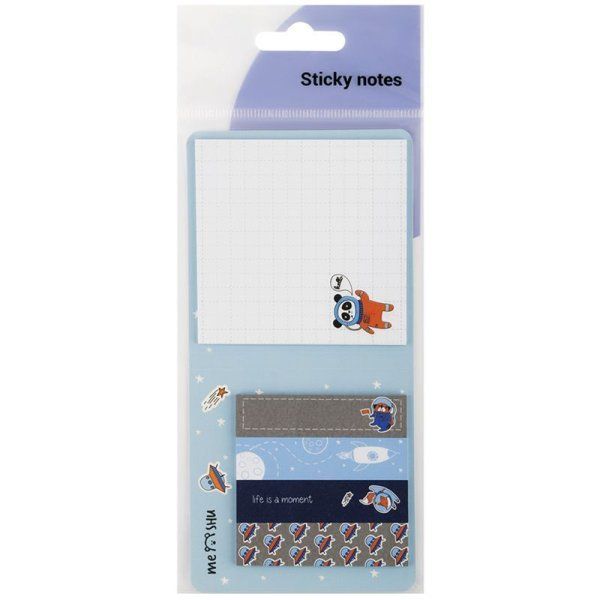 Флажки-закладки и самоклеящиеся блоки в наборе MESHU "Space adventure" по 25 л RE-MS_87316