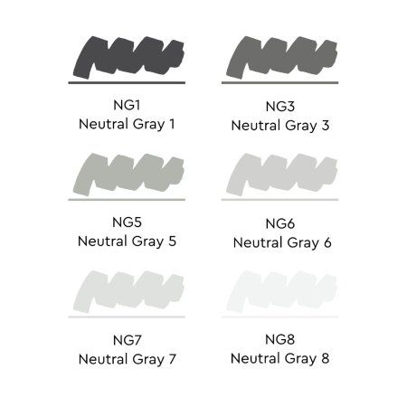 Набор маркеров SKETCHMARKER Neutral Gray 6 шт + коробка MPSM-6NTGR