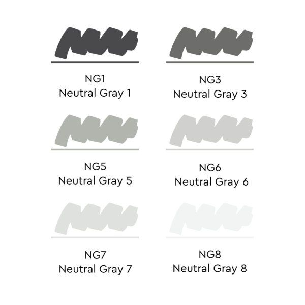 Набор маркеров SKETCHMARKER Neutral Gray 6 шт + коробка MPSM-6NTGR