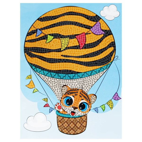 Алмазная мозаика, постер ТРИ СОВЫ "Тигренок" пакет с европодвесом RE-АМП_48188