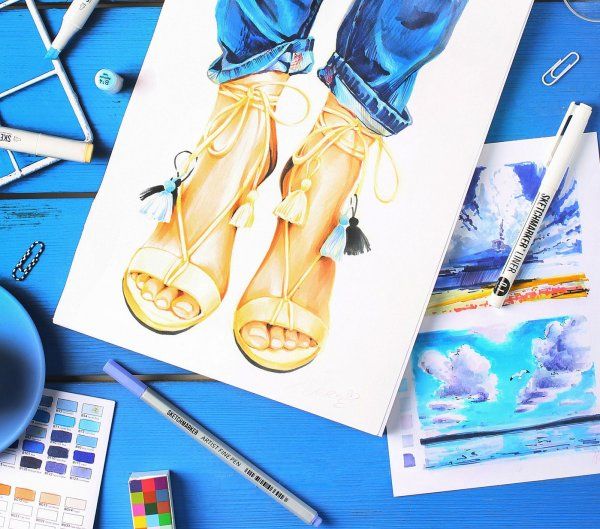 Скетчбук SKETCHMARKER The Mirror 220 г/м2 163 x 163 мм 50 л твердая обложка Белая MPMRSQH/WHITE