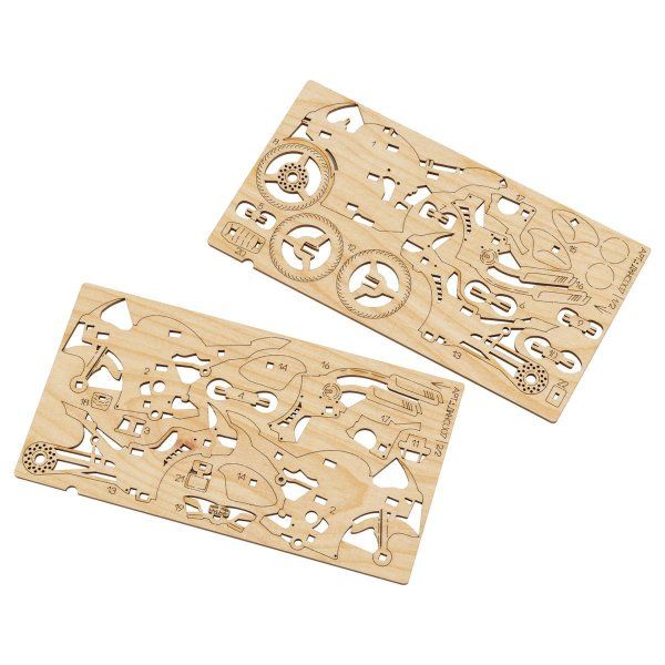 Конструктор деревянный ТРИ СОВЫ "Спортбайк" 11 x 3.5 x 5.5 см, 29 деталей, пакет с еврослотом RE-ДКНС007