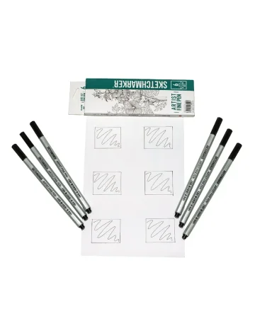 Набор капиллярных ручек SKETCHMARKER Artist fine pen Black 6 цв MPAFP-6BLCK