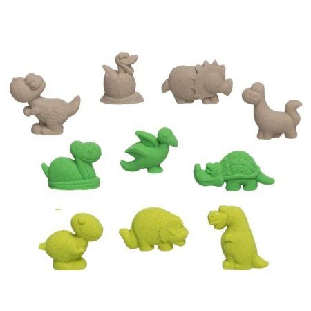 Игровой набор с песком ТМ Космический песок "До нашей эры" 3 кг, песочный, зеленый, желтый, 10 формочек, песочница AS-KPTAE