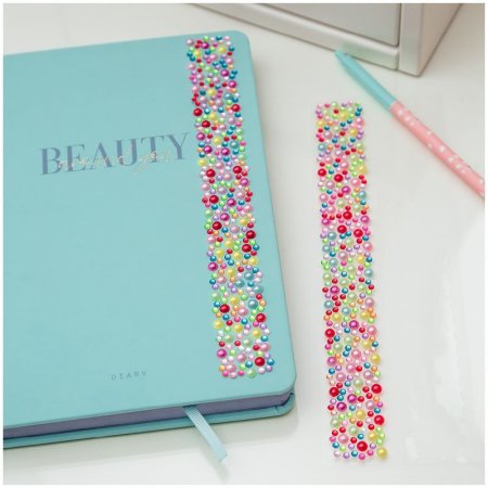 Наклейки акриловые MESHU "Colorful line" 25 x 7.8 см, стразы, 500 накл, инд. уп., европодвес RE-MS_36662