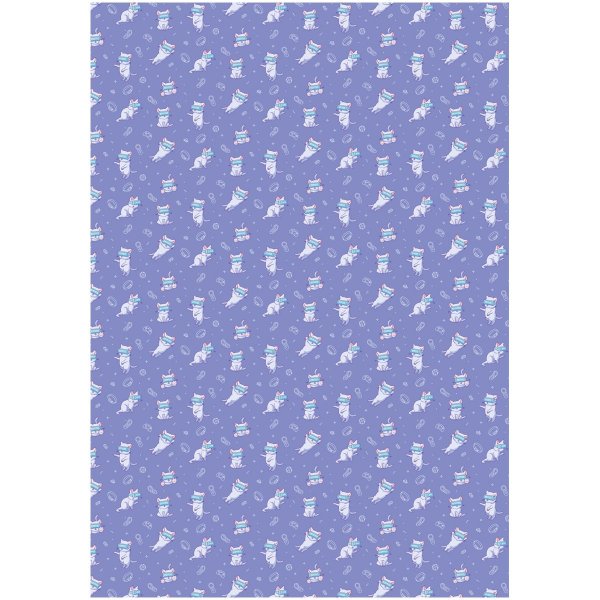 Упаковочная бумага глянцевая MESHU "Виртуальный мир котов" 1л. 70 x 100 см 80 г/м2 RE-MS_53472