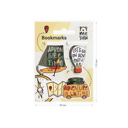 Закладки магнитные для книг 3 шт MESHU "Adventure" RE-MS_46704