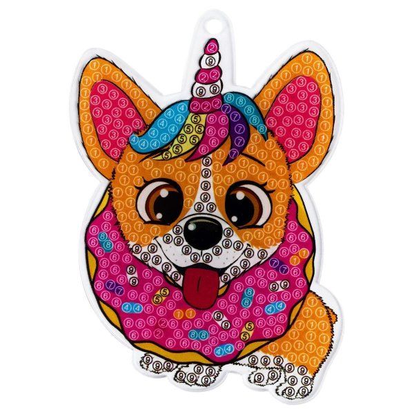 Алмазная мозаика, брелок ТРИ СОВЫ "Корги" картонный конверт RE-АМБ_48252