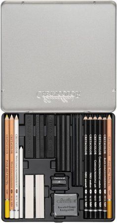Набор для рисунков CRETACOLOR Wolf 25 предметов, мет.пенал CR91400-2602
