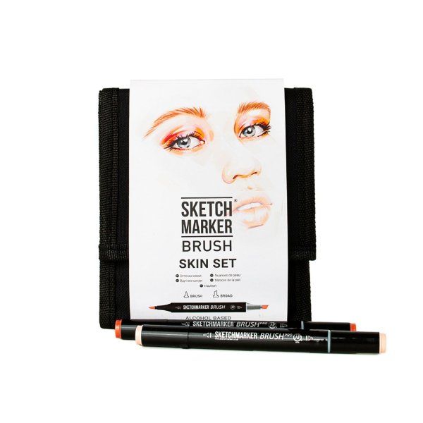 Набор маркеров SKETCHMARKER Brush Skin Set 12 шт оттенки кожи + сумка органайзер MPSMB-12SKIN