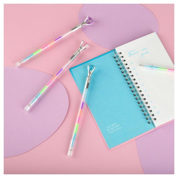 Ручка гелевая MESHU "Diamonds" радужная, 0.7 мм RE-MS_51321