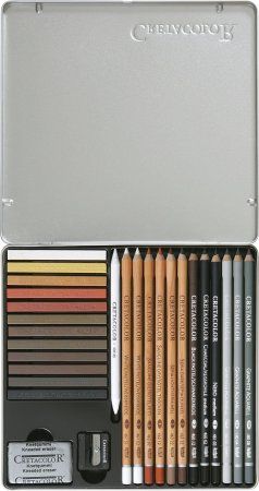 Набор для эскизов CRETACOLOR Creativo 27 предметов, мет.пенал CR40031