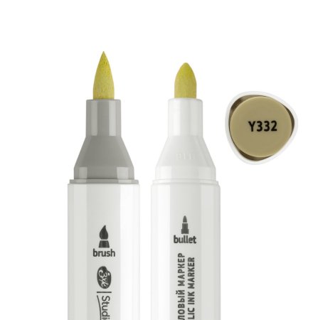 Маркер акриловый двусторонний СОНЕТ перо кисть/пуля 1 шт Y332 грецкий орех NP-273-Y332