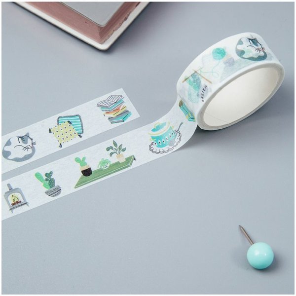 Клейкая лента декоративная MESHU "Cozy", 1,5см*3м RE-MS_36865