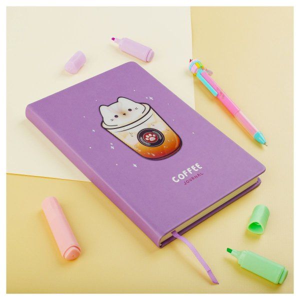 Ежедневник недатированный А5 136л. MESHU "Magic. Catffee house" кожзам, тон. блок, аппликация с анимированным изображением, закладка-ляссе RE-MS_53616