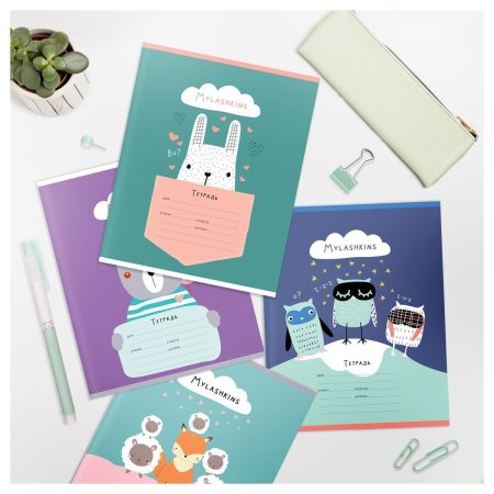 Тетрадь 12л. линия MESHU "Сute animals" RE-MS_50153/1