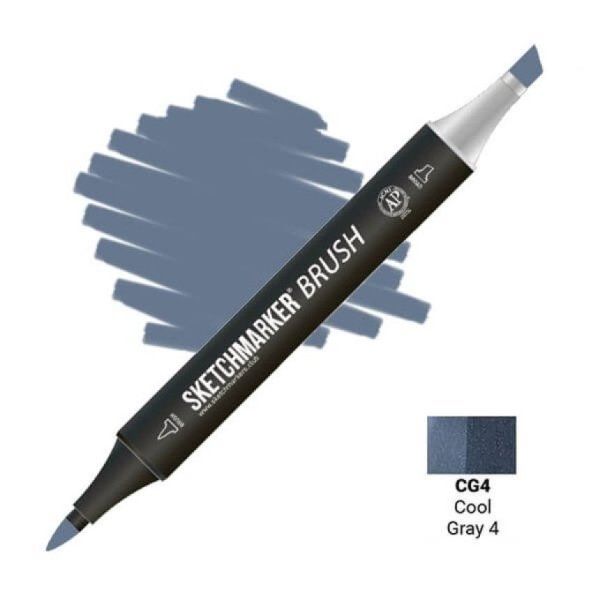 Маркер SKETCHMARKER Brush двухсторонний на спирт.основе CG4 Прохладный серый 4 MPSMB-CG4