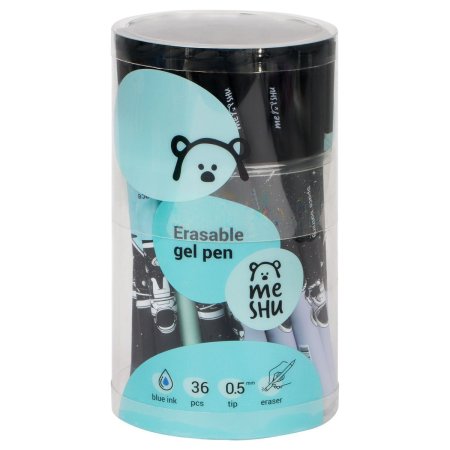 Ручка гелевая стираемая MESHU "Space Traveler" синяя, 0,5мм, корпус ассорти, софт-тач RE-MS_54124