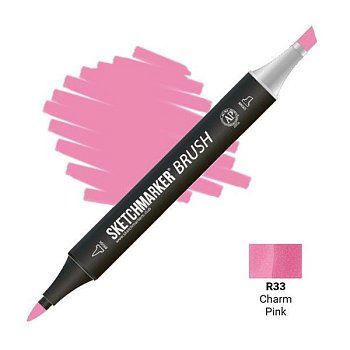 Маркер SKETCHMARKER Brush двухсторонний на спирт.основе R33 Очаровательный розовый MPSMB-R33