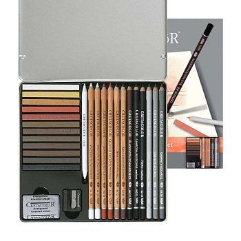 Набор для эскизов CRETACOLOR Creativo 27 предметов, мет.пенал CR40031