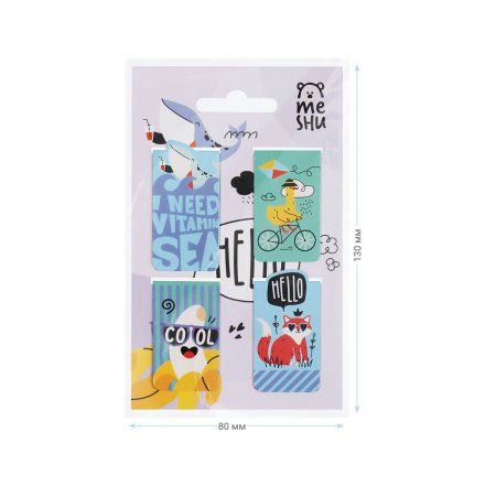Закладки магнитные для книг 4 шт MESHU "Summer party" RE-MS_46758