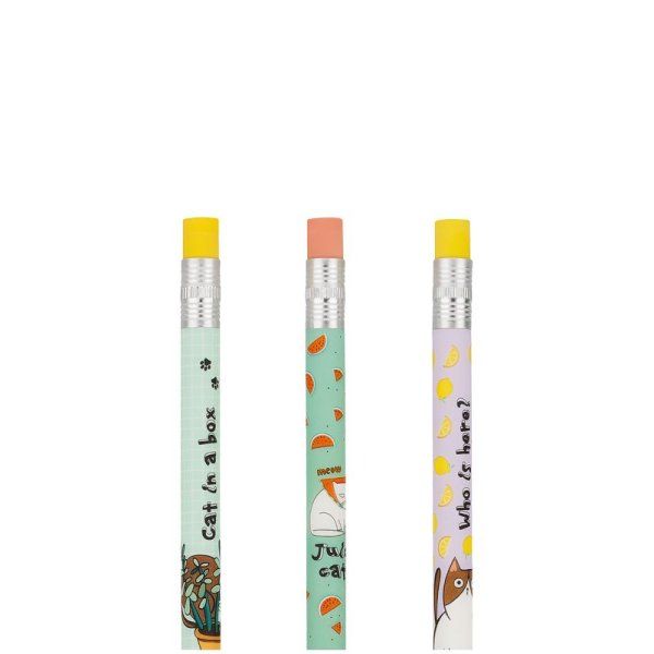 Карандаш механический MESHU "Jucy cats" 0.7 мм, печать на корпусе, с ластиком, ассорти RE-MS_47382