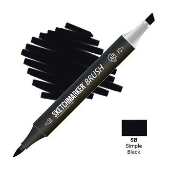 Маркер SKETCHMARKER Brush двухсторонний на спирт.основе SB Простой черный MPSMB-SB