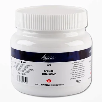 Краска акриловая ЛАДОГА 500 мл, 101 Белила титановые NP-2224101
