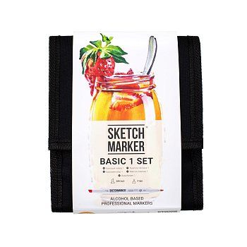 Набор маркеров SKETCHMARKER Basic 1 12 шт базовые оттенки + сумка органайзер MP12bas1