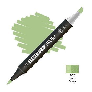 Маркер SKETCHMARKER Brush двухсторонний на спирт.основе G52 Зеленая трава MPSMB-G52