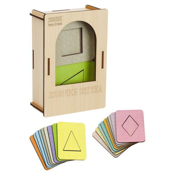 Развивающая игрушка ТРИ СОВЫ "Методика Сегена. Досочки №2" 18 шт, дерево, пастельные цв. RE-РМ00007