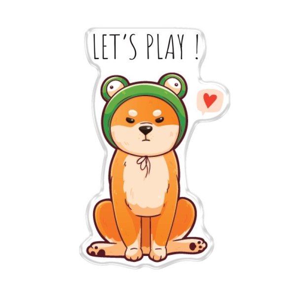 Значок акриловый MESHU "Cute dog" 2 x 3.5 см, прямая УФ-печать RE-MS_47424