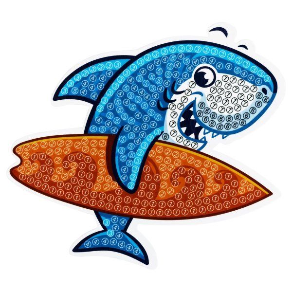 Алмазная мозаика, магнит ТРИ СОВЫ "Акула" картонный конверт RE-АММ_48238