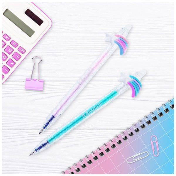 Ручка гелевая стираемая автоматическая MESHU "Cute Star" синяя, 0.5 мм, корпус ассорти RE-296393