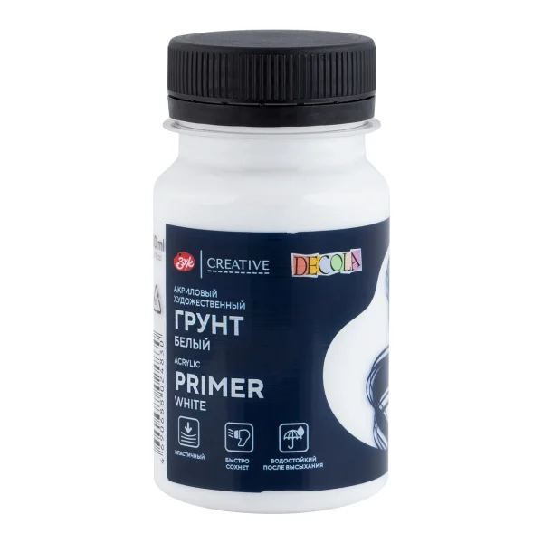 Грунт акриловый художественный DECOLA банка 100 мл, Белый NP-5827915