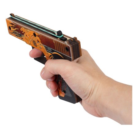 Пистолет деревянный ТРИ СОВЫ Glock-18 "Реликвия" подложка ХДФ с европодв., термоусадка RE-ПД2ГЛ001