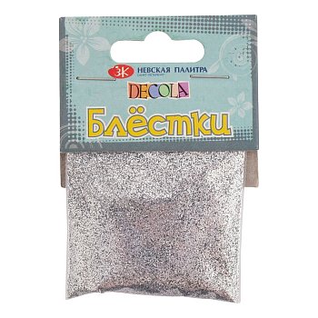 Блестки декоративные DECOLA размер 0.1 мм, 20 г, серебро NP-W041-202-0,1