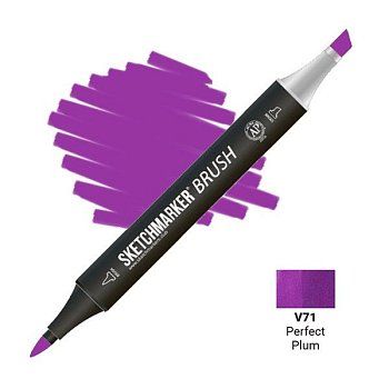 Маркер SKETCHMARKER Brush двухсторонний на спирт.основе V71 Идеальная слива MPSMB-V71