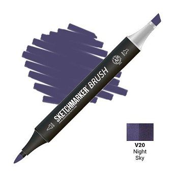Маркер SKETCHMARKER Brush двухсторонний на спирт.основе V20 Ночное небо MPSMB-V20
