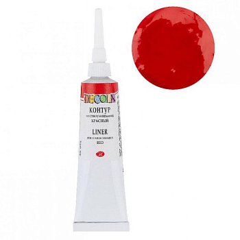 Контур акриловый по стеклу/керамике DECOLA 18 мл, 331 Красный NP-5303331
