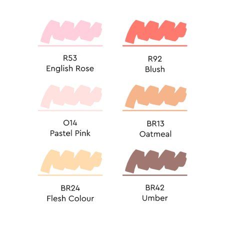 Набор маркеров SKETCHMARKER Skin 1 6 шт + коробка MPSM-6SKIN1