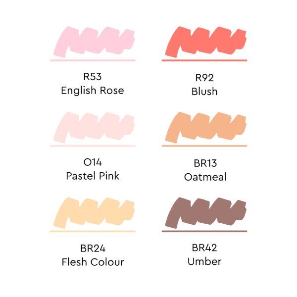 Набор маркеров SKETCHMARKER Skin 1 6 шт + коробка MPSM-6SKIN1