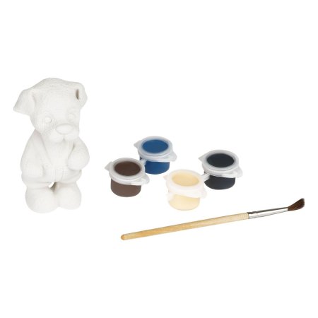 Набор для росписи из гипса ТРИ СОВЫ "Песик" высота фигурки 8.5 см, с красками и кистью, картон. коробка RE-НР_47805