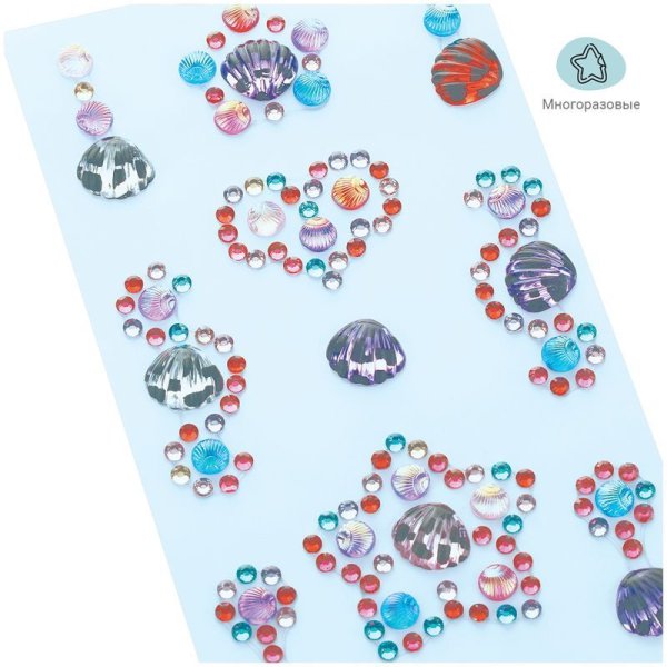 Наклейки акриловые MESHU "Shiny crystals", 23*9см, стразы, 140 наклеек, инд. уп., европодвес RE-MS_36668