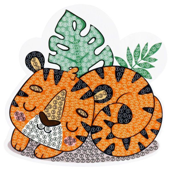 Алмазная мозаика, магнит ТРИ СОВЫ "Тигр" картонный конверт RE-АММ_48240