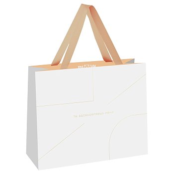 Пакет подарочный 32*26*12см MESHU "Monocolor. White", отд. фольгой, матовая ламинация RE-MS_52015