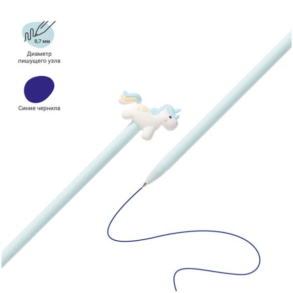 Ручка шариковая MESHU "Unicorn" синяя, 0.7 мм, корпус ассорти RE-296375