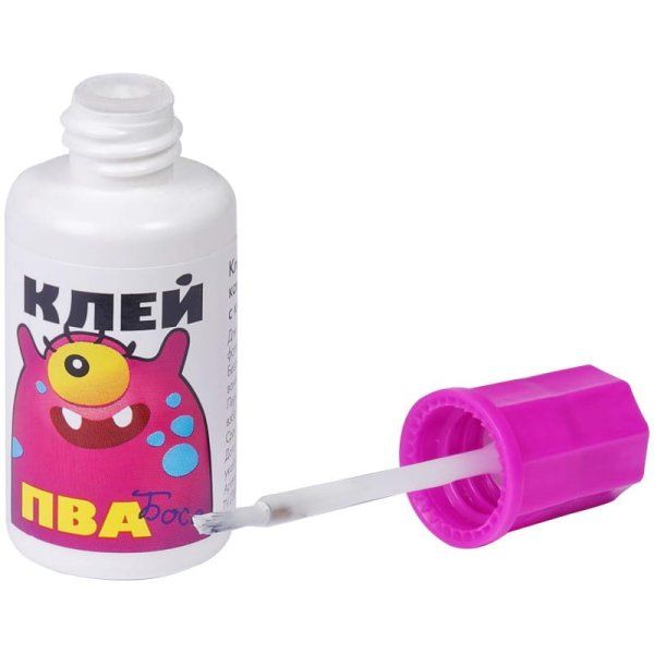 Клей ПВА ГАММА "Тося Бося Зося" 20 г с кисточкой RE-330012