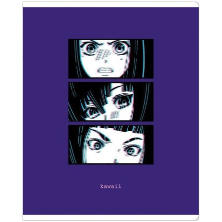 Тетрадь 48л. A5 клетка MESHU "Kawaii" матовая ламинация, выборочный УФ-лак RE-MS_43116