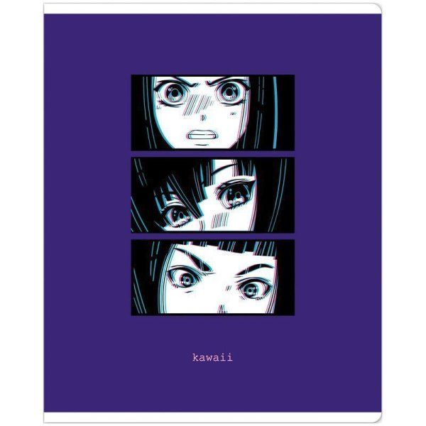 Тетрадь 48л. A5 клетка MESHU "Kawaii" матовая ламинация, выборочный УФ-лак RE-MS_43116